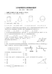 9-2024-2025-2广益九下入学考试数学试卷