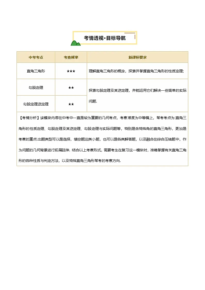 2025年中考数学一轮复习 第19讲 直角三角形 讲义(解析版)第2页
