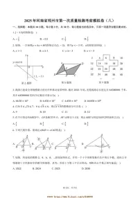 2025年河南省郑州市九年级下(一)月考考前模拟卷数学试卷(八)(含答案)