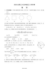 2025北京三十五中初三下2月月考数学试卷（无答案）