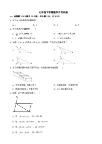 湖北省江夏区2025年七年级下学期数学月考试卷含答案