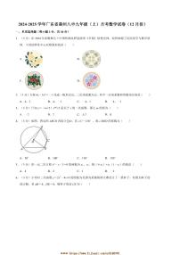 2024～2025学年广东省惠州八中九年级(上)月考数学试卷(12月份)(含详解)