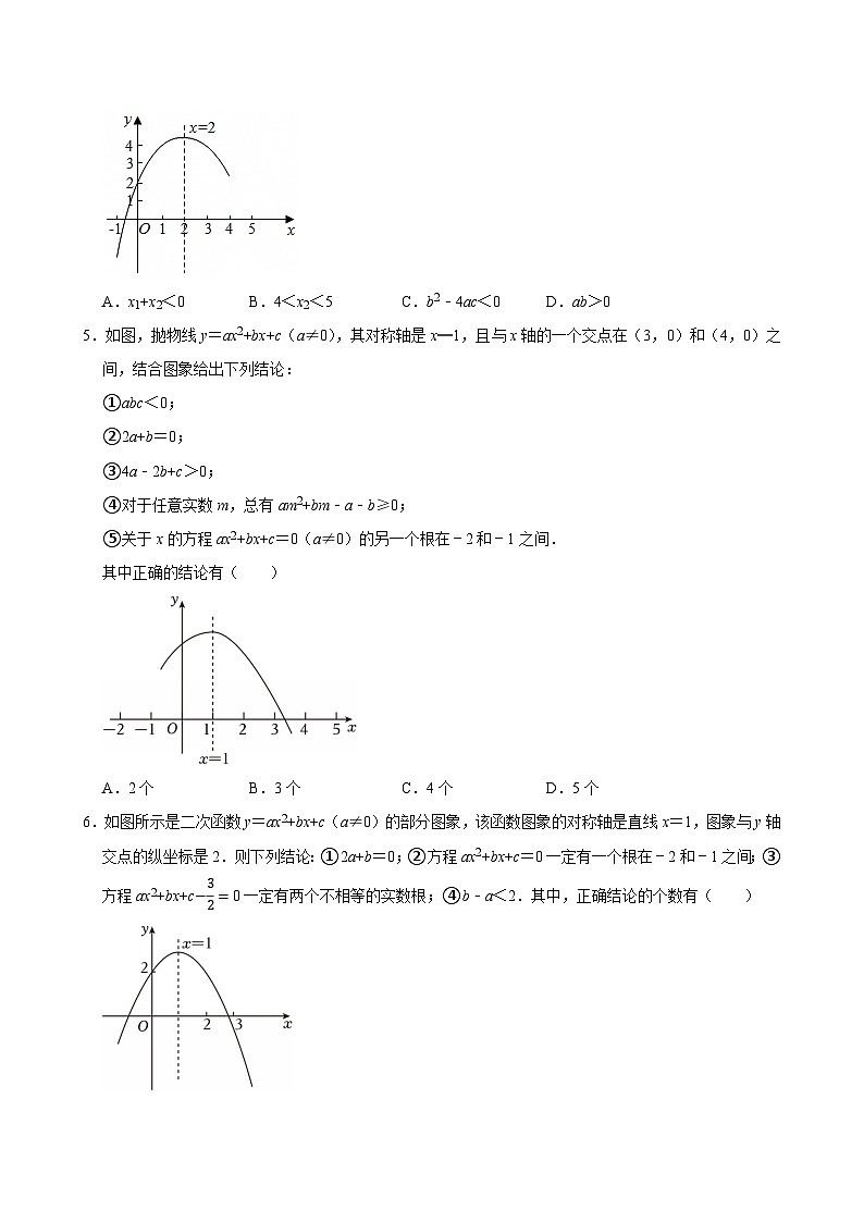 人教版九上数学第二十二章第四节图象法求一元二次方程的近似根 专题训练第2页
