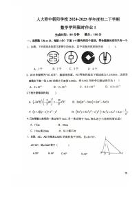2025北京人大附中朝阳学校初二（下）开学考数学试卷（有答案）