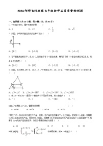 黄陂区七校联盟2024年春七年级5月数学试题（word版含答案）