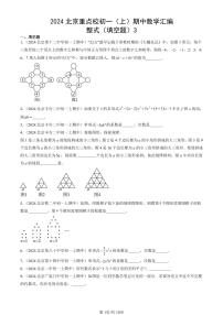 2024北京重点校初一（上）期中真题数学汇编：整式（填空题）3