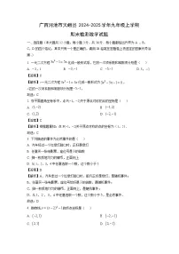 广西河池市天峨县2024-2025学年九年级上学期期末检测数学试卷（解析版）