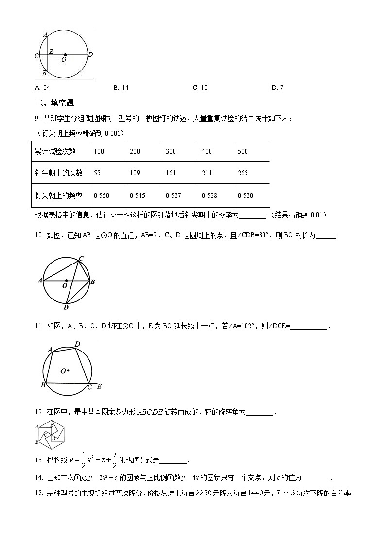 宁夏回族自治区吴忠市青铜峡市五中、铝业、峡口中学联盟校2024-2025学年九年级下学期3月月考 数学试题第2页