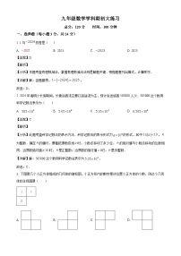 吉林省长春市吉林大学附属中学2024-2025学年下学期九年级开学考试 数学试题（含解析）