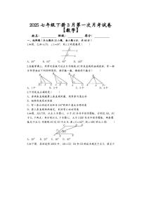 2024-2025学年七年级数学下册第一次月考试卷+答案（高清版）02(1)