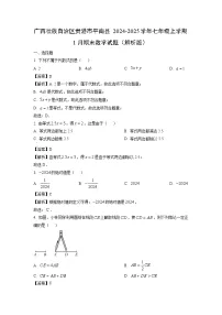 2024~2025学年广西壮族自治区贵港市平南县七年级上学期1月期末数学试卷（解析版）