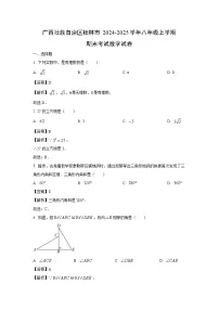2024~2025学年广西壮族自治区桂林市八年级上学期期末考试数学试卷（解析版）