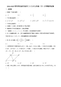 河北省石家庄市第二十八中学2024-2025学年九年级下学期开学数学试卷（原卷版+解析版）