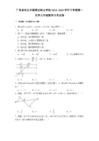广东省汕头市潮南区峡山学校2024-2025学年下学期第一次学九年级 数学月考试卷（含解析）