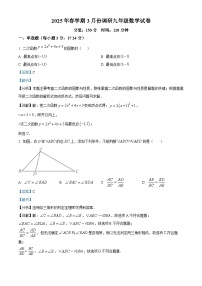 江苏省盐城市盐城经济技术开发区2024-2025学年九年级下学期3月月考 数学试题（含解析）