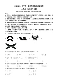 广东省云浮市罗定市2024—2025学年九年级上学期1月期末数学试题（原卷版+解析版）
