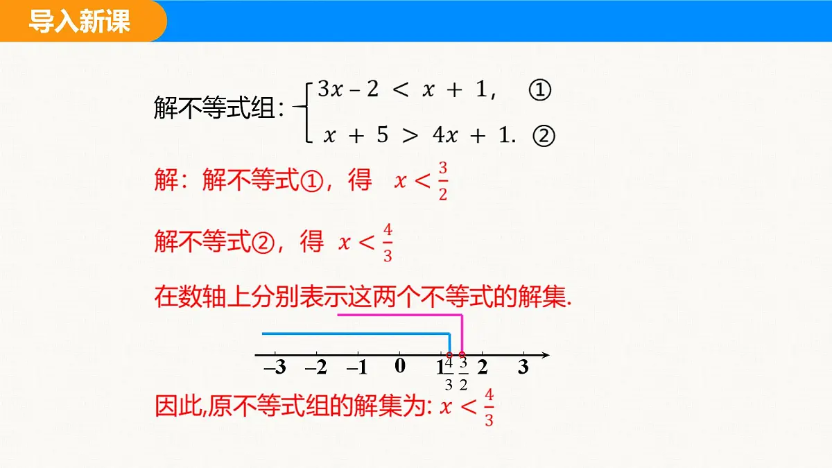 沪科版(2024)七年级数学下册课件 7.3 第2课时 解复杂的一元一次不等式组及不等式组的应用第3页