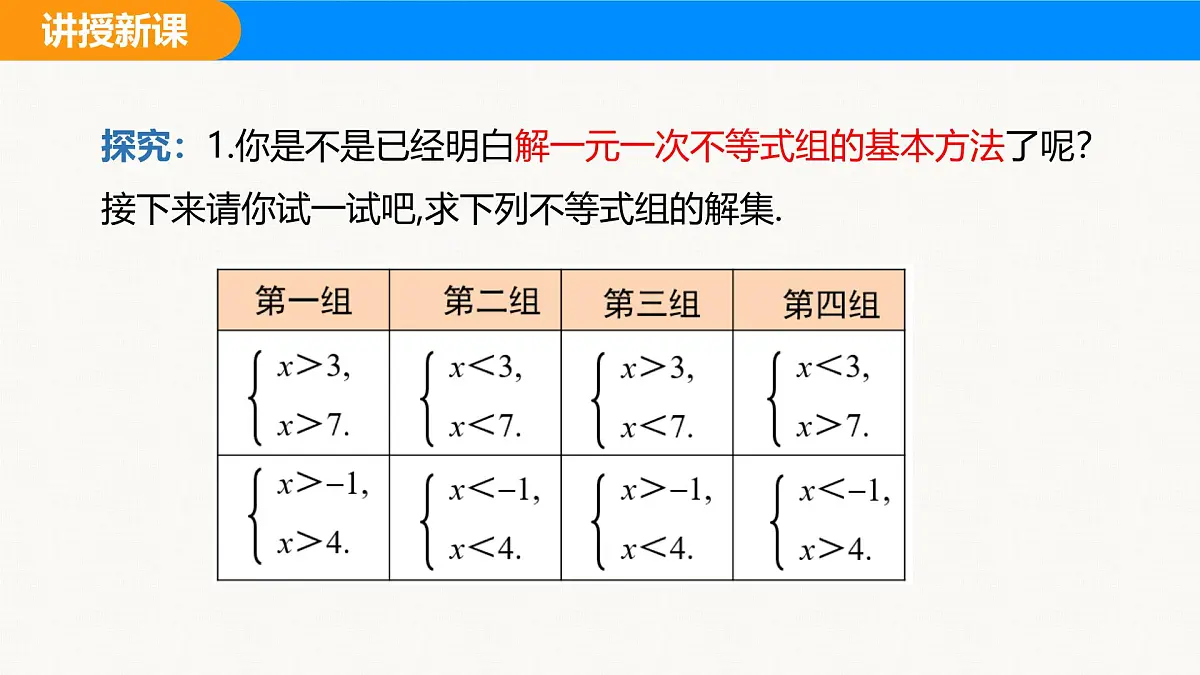 沪科版(2024)七年级数学下册课件 7.3 第2课时 解复杂的一元一次不等式组及不等式组的应用第6页