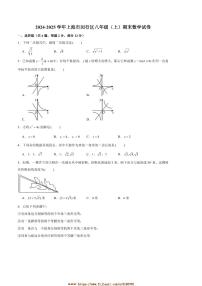 2024～2025学年上海市闵行区八年级(上)期末数学试卷(含详解)