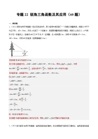 2023年全国中考数学真题分类汇编：专题22 锐角三角函数及其应用（共60题）（解析版）
