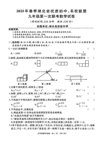 2025年湖北省优质初中、名校联盟 九年级下学期3月第一次联考数学试卷+答案
