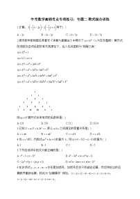 中考数学高频考点专项练习：专题2 整式综合训练 (1)及答案