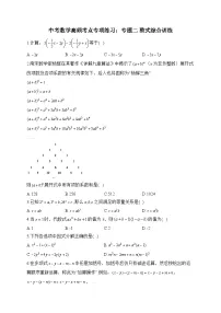 中考数学高频考点专项练习：专题2 整式综合训练 (1)及答案