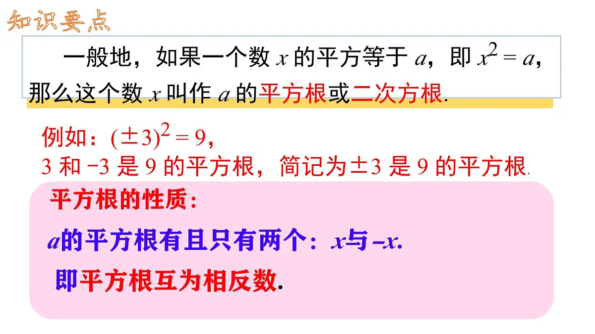 初中 数学 人教版(2024 七年级下册8.1.1 平方根 课件第5页