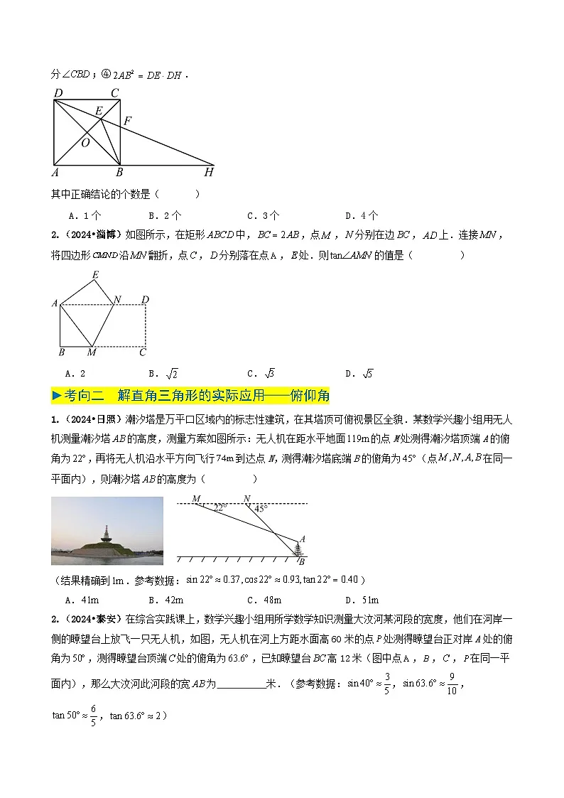 专题17 锐角三角函数(原卷版) 第2页