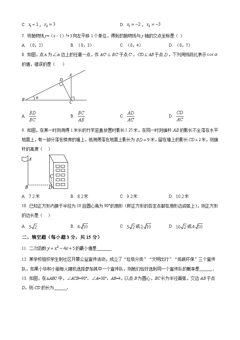 2025年河南省洛阳市汝阳县中考一模数学试题(原卷版+解析版)第2页