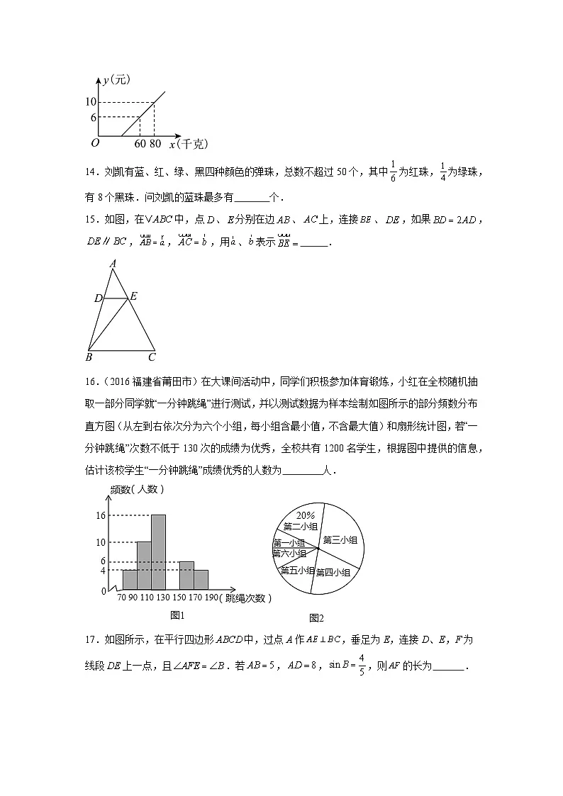 2025届中考数学考前押题密卷(六)上海专用第3页