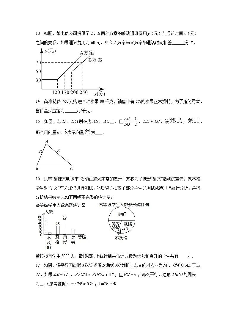 2025届中考数学考前押题密卷(四)上海专用第3页