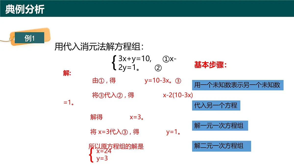 9.2解二元一次方程组(第1课时 用代入消元法解二元一次方程组)(同步课件)-2024-2025学年七年级数学下册(青岛版2024)第5页