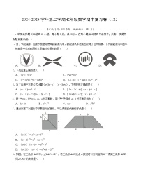 2024-2025学年苏科版(2024)第二学期七年级数学期中复习卷(12)(含答案)