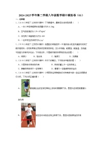 2024-2025学年苏科版（2012）第二学期八年级数学期中模拟卷（01）(含答案）