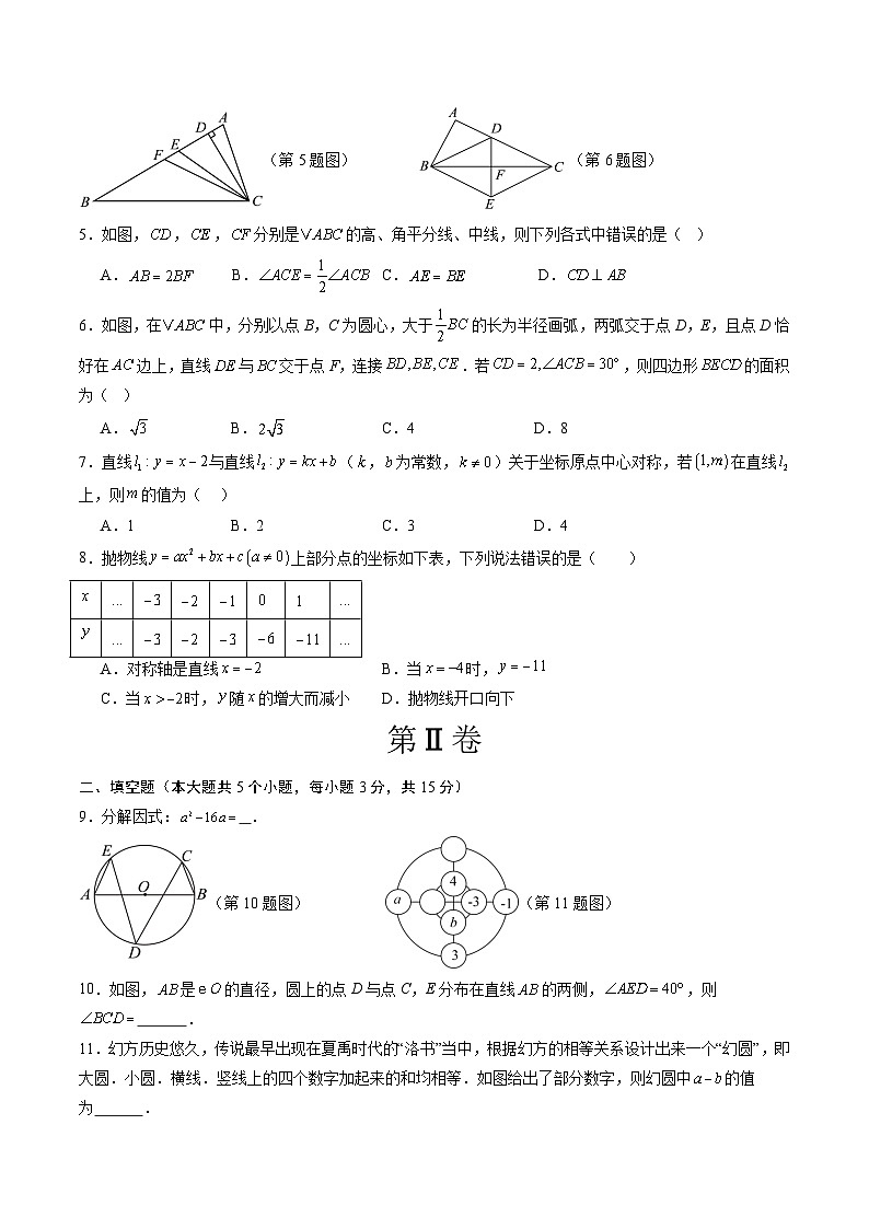 2025年中考第一次模擬考試卷：數(shù)學(xué)（陜西卷）（原卷版）第2頁