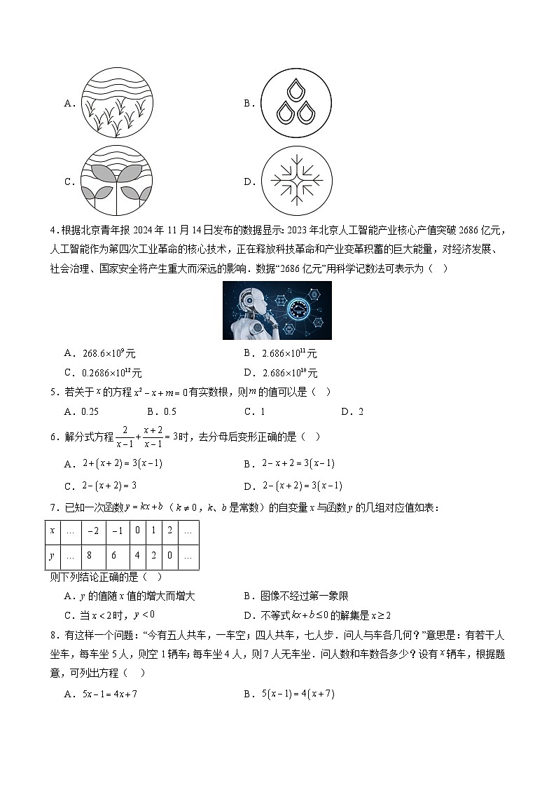2025年中考第一次模擬考試卷：數(shù)學(xué)（遼寧卷）（原卷版）第2頁