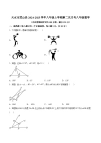 甘肃省天水市武山县2024-2025学年八年级上学期12月第二次月考数学试卷(含解析)