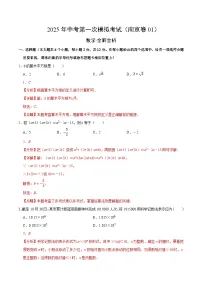 2025年中考第一次模拟考试卷：数学（南京卷1）（解析版）