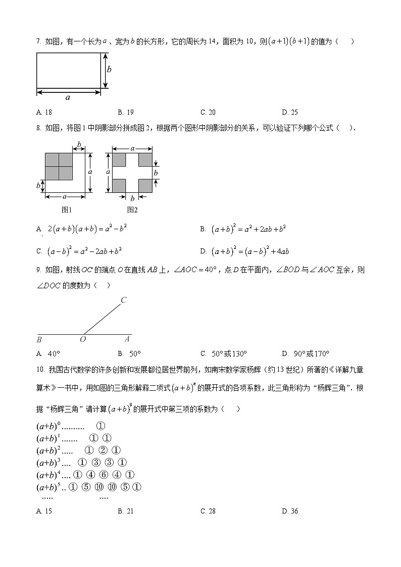 安徽省宿州市萧县城东初级中学2024-2025学年七年级下学期3月月考数学试题(原卷版+解析版)第2页