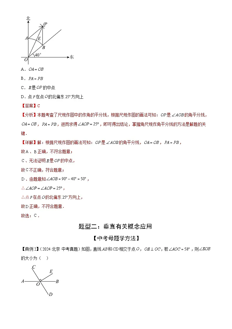 相交线与平行线的常考题型(6大热考题型)(解析版)-中考数学二轮专题练习第3页