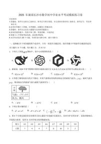 2025年湖南长沙市数学初中学业水平考试模拟练习卷（含答案）