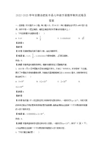 2022-2023学年安徽合肥长丰县七年级下册数学期末试卷及答案