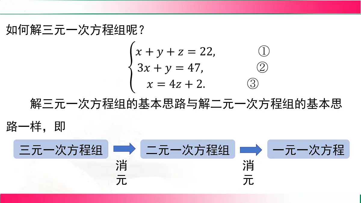 10.4 三元一次方程组的解法(课时1) 课件2024-2025学年人教版数学七年级下册第8页