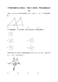 中考数学高频考点专项练习：专题16 轴对称、平移与旋转综合训练 (1)及答案