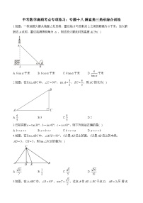 中考数学高频考点专项练习：专题18 解直角三角形综合训练 (2)及答案