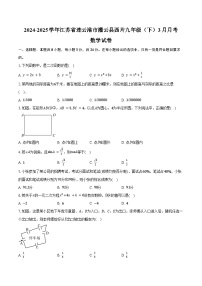 2024-2025学年江苏省连云港市灌云县西片九年级（下）3月月考数学试卷（含答案）