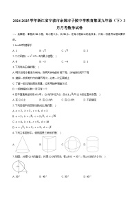 2024-2025学年浙江省宁波市余姚市子陵中学教育集团九年级（下）3月月考数学试卷（含答案）