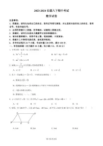 【全套精品专题】学校复习专题精讲人教版试卷练习2023-2024长郡八下数学期中试卷(试卷带解析)