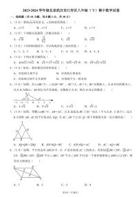 2023-2024武汉市江岸区八年级(下)期中数学试卷